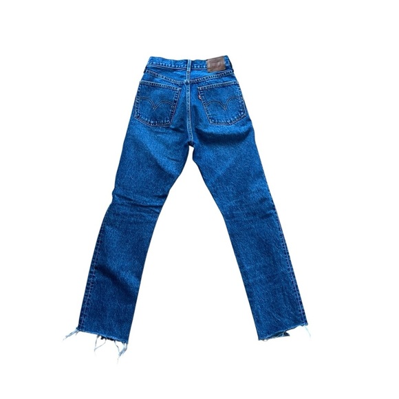 Levi’s 501 Two-Tone Patchwork Jeans W25 L30 High Rise Straight Leg Raw Hem Y2K - Picture 10 of 16
